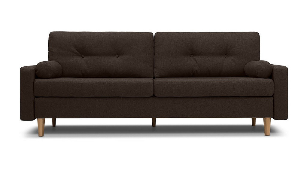 Прямой диван Пюре коричневая рогожка - фото 1 - id-p149225490