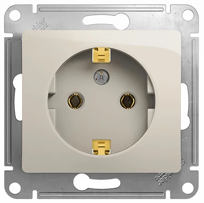 Розетка без заземления,  МОЛОЧНЫЙ Schneider Electric GLOSSA