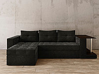 Угловой диван Константин со столом чёрный вельвет