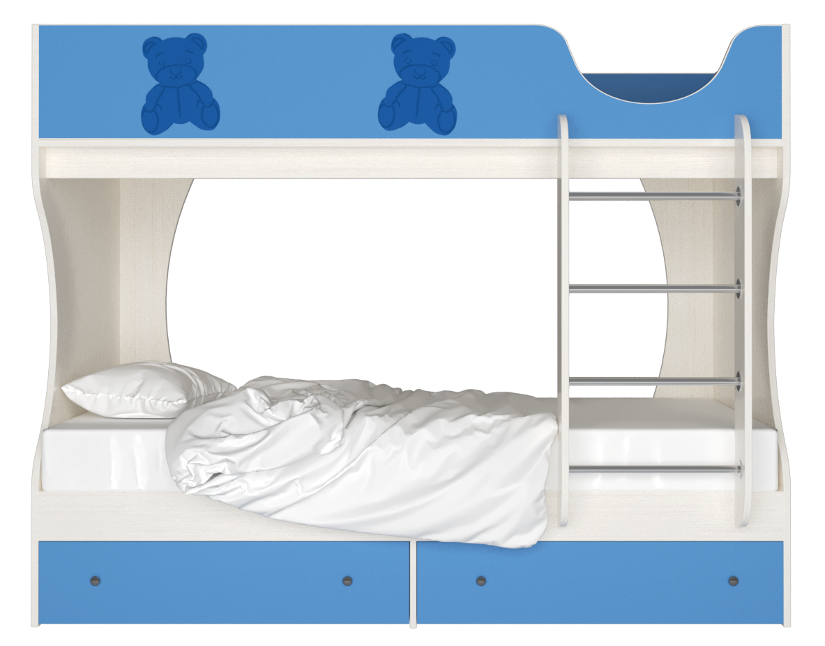 Кровать двухъярусная "Мишутка" СН-108.01 (Синий) Артём-Мебель - фото 1 - id-p149225747