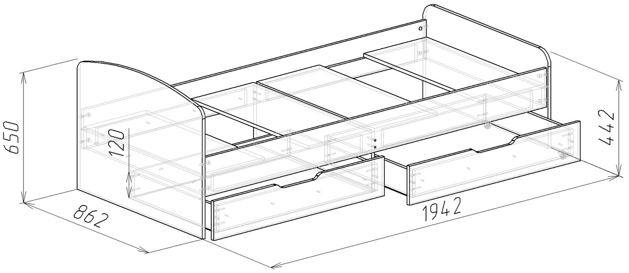 Кровать с ящиками "Лира-1" Мебель-Класс - фото 4 - id-p149225880