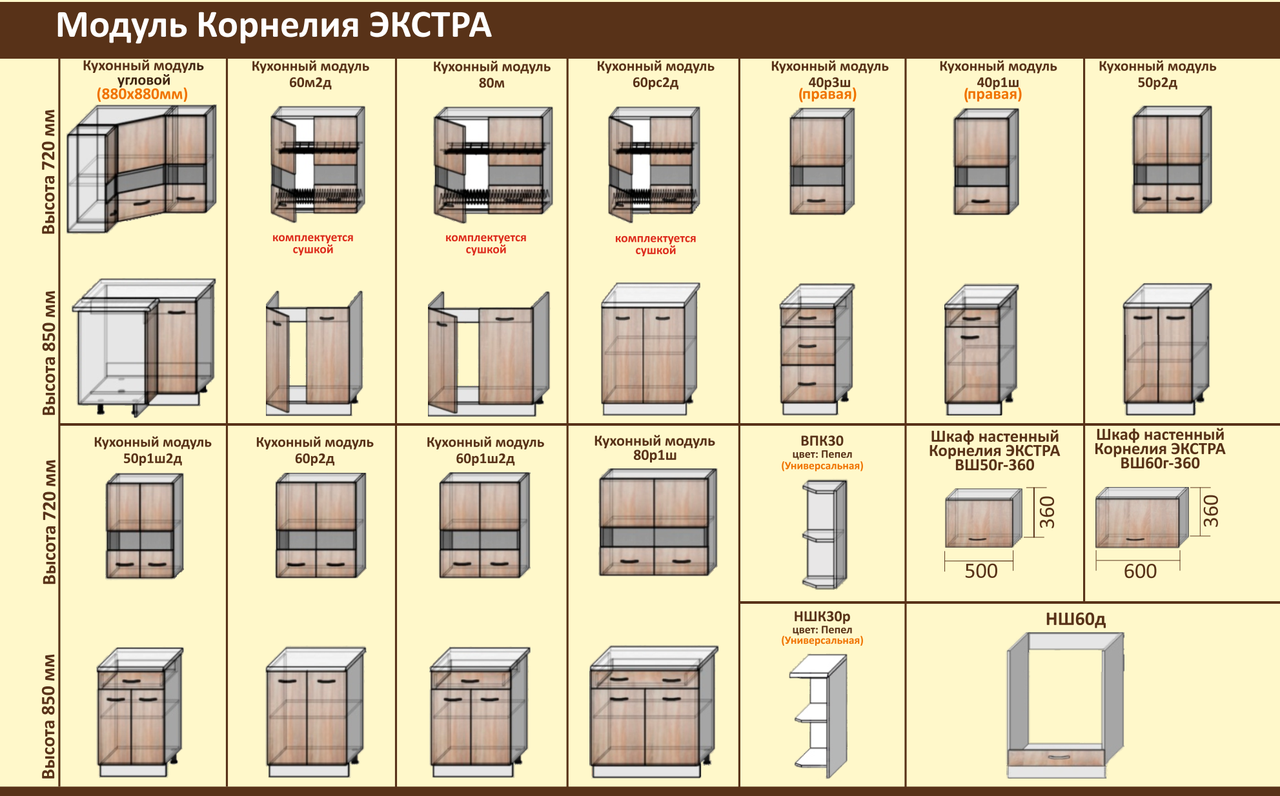 Кухня Корнелия Экстра свободная комлектация по модулям КОРТЕКС - фото 2 - id-p149225940