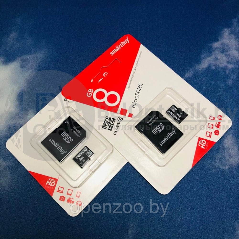 Карта памяти 8GB Smartbuy (Оригинал) micro SDНC 10 класс С адаптером - фото 2 - id-p148653664