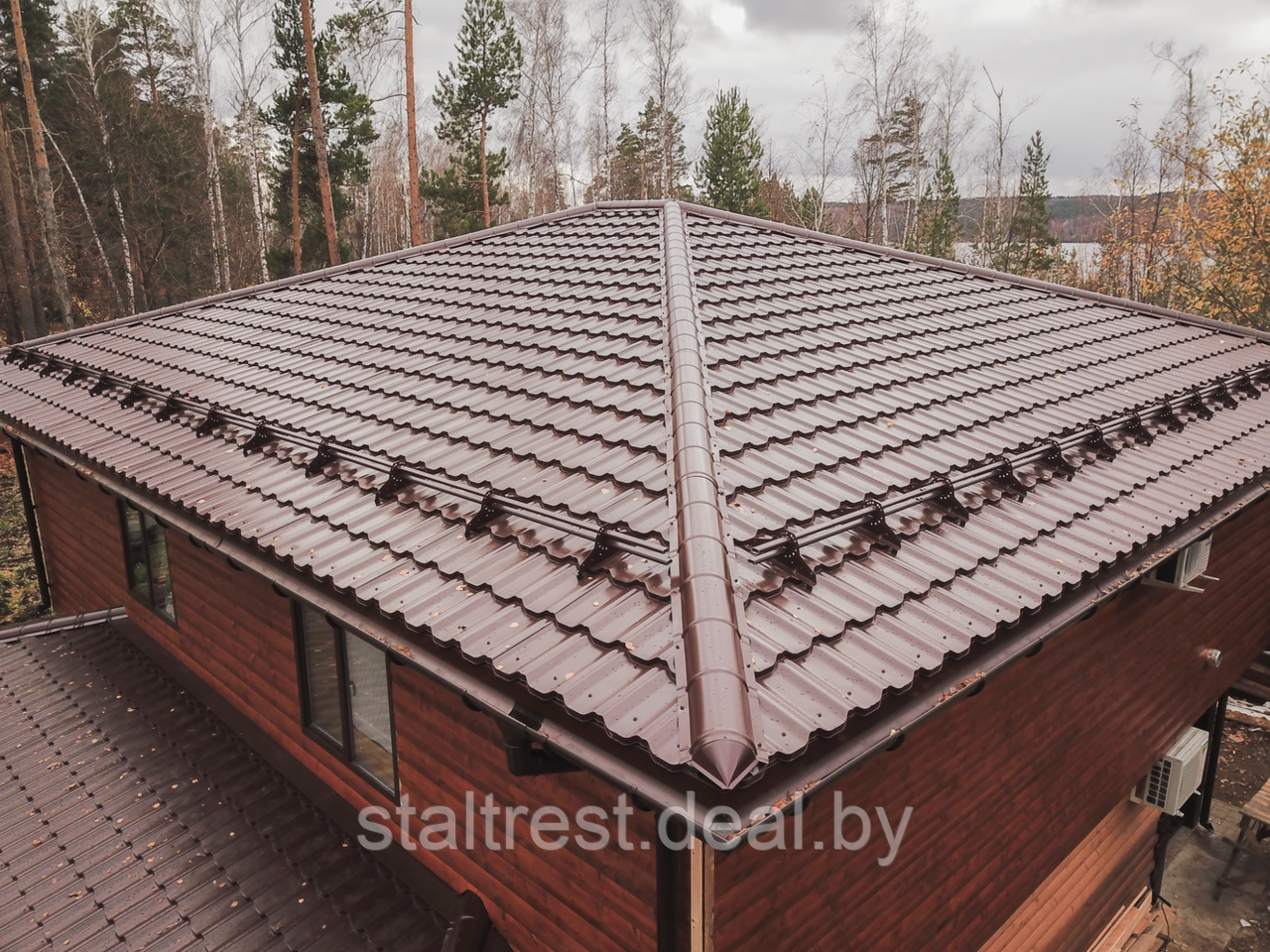 Модульная металлочерепица Kvinta Uno Rooftop Matte( Стальной Бархат) RAL8017 - фото 4 - id-p149398717