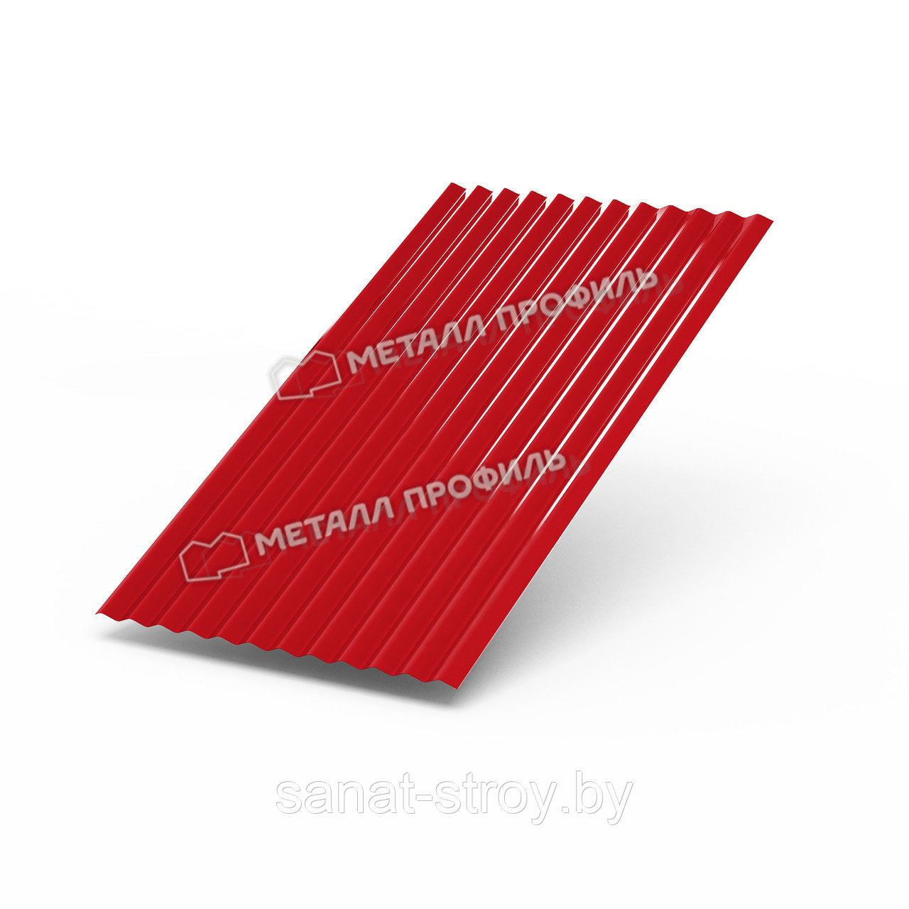 Профилированный лист МП-18x1100-A (ПЭ-01-3020-0,45) RAL 3020 Красный насыщенный - фото 1 - id-p149400015