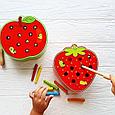 Развивающая игра магнитная рыбалка "Поймай червяка" клубника, фото 2