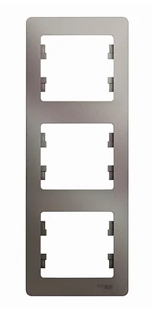 Рамка трехместная вертикальная, ПЛАТИНА Schneider Electric GLOSSA - фото 1 - id-p147593952