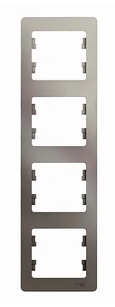 Рамка четырехместная вертикальная, ПЛАТИНА Schneider Electric GLOSSA - фото 1 - id-p147593953