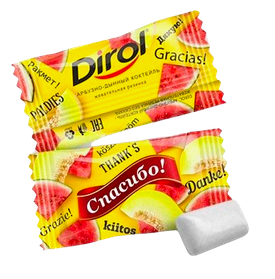Жевательная резинка ДИРОЛ (Dirol) в индивидуальной упаковке 1,65 г с различными вкусами, 1500 шт./кор.