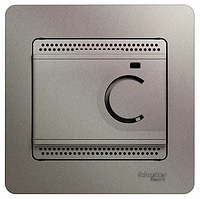 Термостат теплого пола с датчиком,от+5до+50°C,10A, ПЛАТИНА Schneider Electric GLOSSA