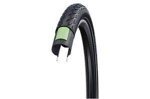 Покрышка Schwalbe MARATHON, 700x35C (37-622, 28 x 1,40 дюйма), GreenGuard, 67TPI, 810гр, Black-Reflex