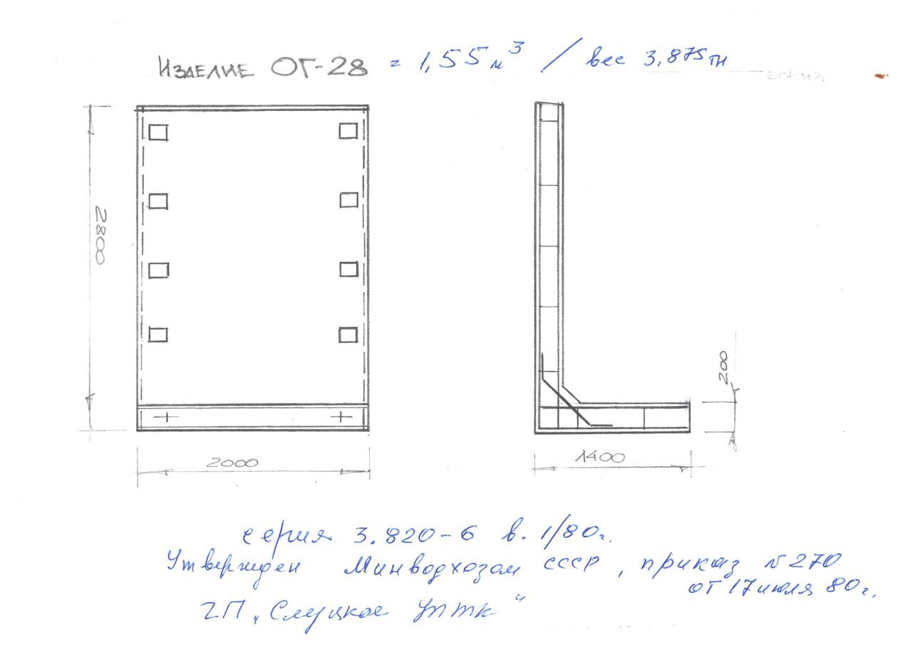 Портальный оголовок Г-образный ОГ 28 пс