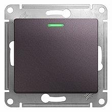 Выключатель одноклавишный с подсветкой, ГРАФИТ Schneider Electric GLOSSA - фото 1 - id-p147594023