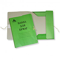 Папка на завязках Бюрократ PZ320MGRN картон мелованный 0.6мм 320г/м2 зеленый(работаем с юр лицами и ИП)