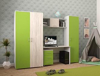 Набор корпусной мебели для детской Идана, зеленая мамба (Глобал-Дизайн)