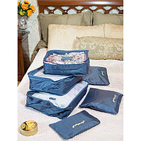 Набор из 6-ти сумочек для одежды "Joli Angel" темно-синий|серый, нейлон., фото 1