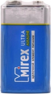 Крона алкалиновая Mirex 6LR61 Alkaline BL-1, батарейка,9В, 1шт. в пленке