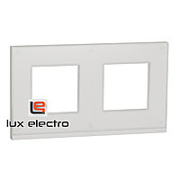 Рамка 2-постовая, горизонтальная, белое стекло/белый Unica Pure Schneider Electric