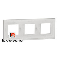 Рамка 3-постовая, горизонтальная, белое стекло/белый Unica Pure Schneider Electric