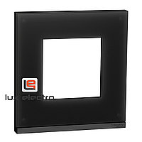 Рамка 1-постовая, горизонтальная, черное стекло/антрацит Unica Pure Schneider Electric