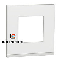 Рамка 1-постовая, горизонтальная, матовое стекло/белый Unica Pure Schneider Electric