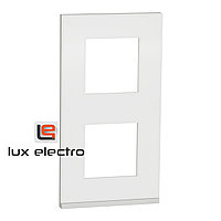 Рамка 2-постовая, вертикальная, матовое стекло/белый Unica Pure Schneider Electric