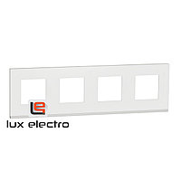 Рамка 4-постовая, горизонтальная, матовое стекло/белый Unica Pure Schneider Electric