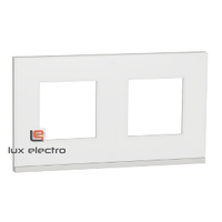 Рамка 2-постовая, горизонтальная, матовое стекло/белый Unica Pure Schneider Electric
