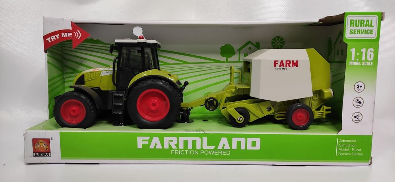Игрушка Трактор с пресс-подборщиком для сена (Farmland) - фото 1 - id-p140190455