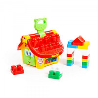 Детская развивающая игрушка-сортер Логический домик "Маленький строитель" (в сеточке) арт. 9646 Полесье
