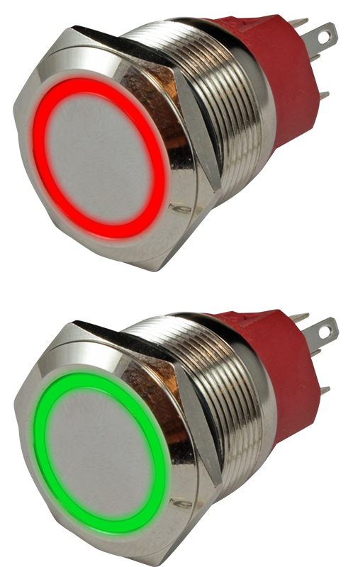 Кнопка металлическая 22 мм антивандальная с подсветкой AR-SD16-BL22001.FR - фото 1 - id-p149537910
