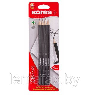 Карандаш прост. "Grafitos" блистер (4 шт), Kores