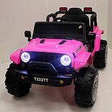 Детский электромобиль RiverToys T222TT (розовый) Jeep, фото 6