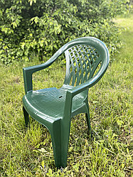Кресло пластиковое, стул пластиковый, зелёный.