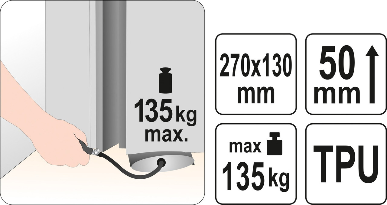 Подушка монтажная пневматическая 270x130мм, h50мм, max 135кг., YATO - фото 3 - id-p149579513