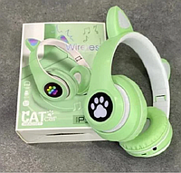 Беспроводные Bluetooth наушники с ушками детские Cat Ear STN-28 со светящимися ушками
