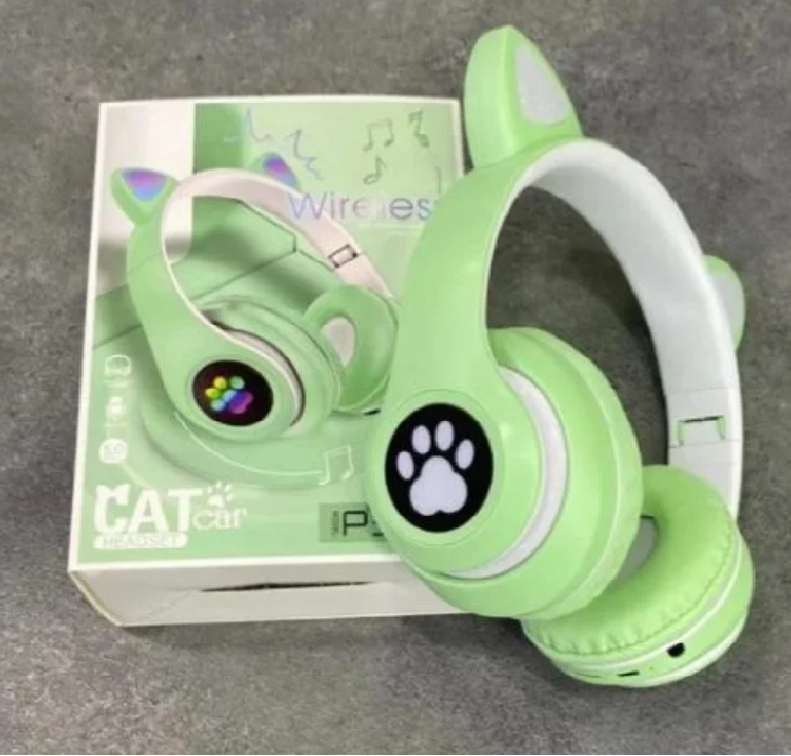 Беспроводные Bluetooth наушники с ушками детские Cat Ear STN-28 со светящимися ушками - фото 1 - id-p149594094