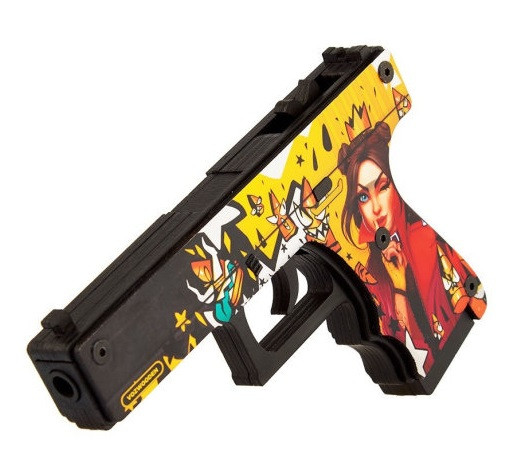 Пистолет VozWooden Active Glock-18 Королева Пуль (деревянный резинкострел)
