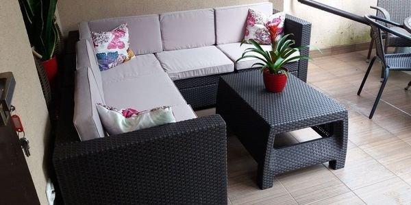 Набор уличной мебели Provence Set (диван угловой + столик), графит - фото 2 - id-p102500786