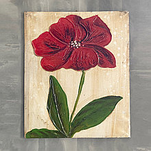 Картина Красный цветок на холсте