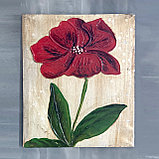 Картина Красный цветок на холсте, фото 2