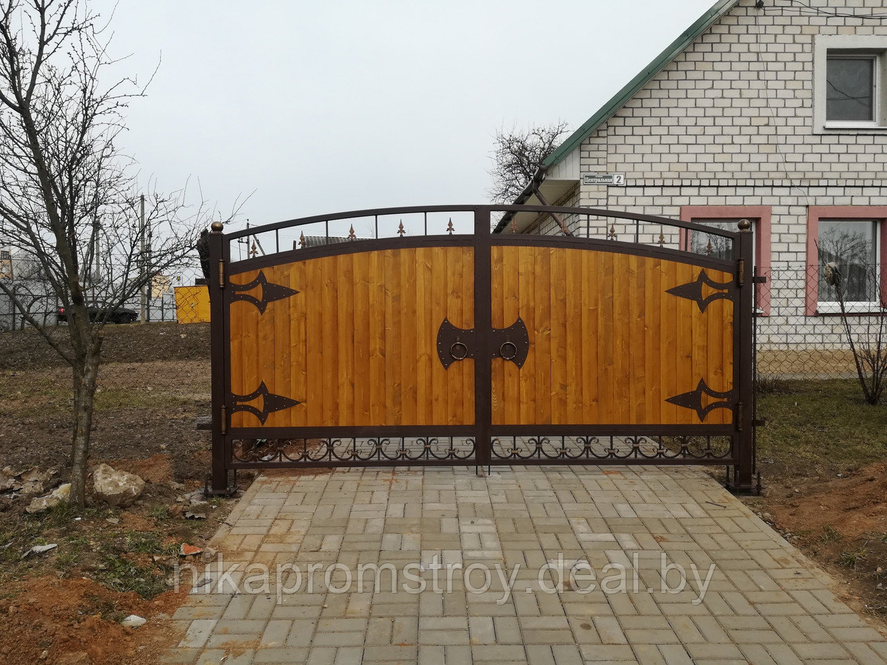 Ворота с древесиной - фото 2 - id-p146442697