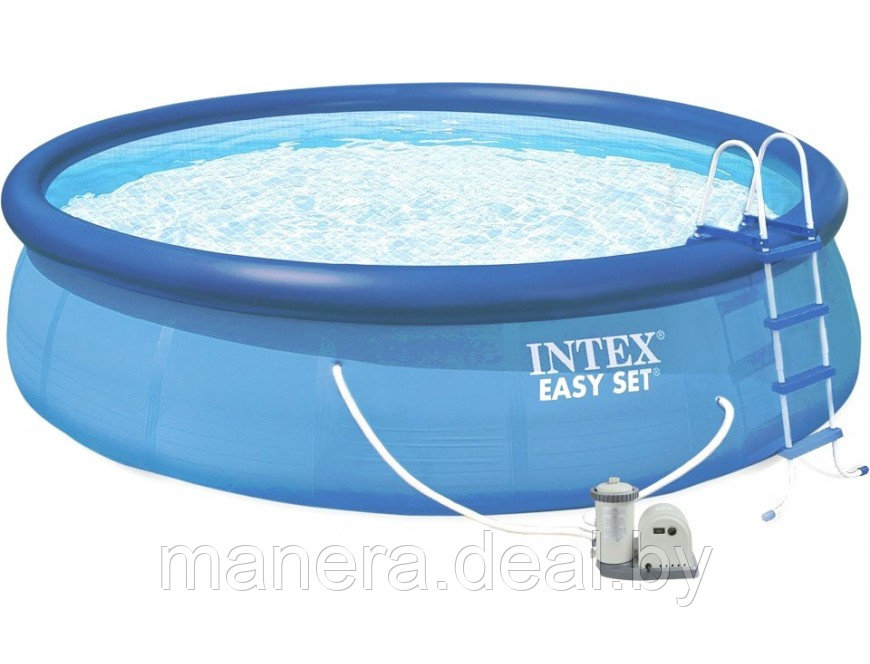 Надувной бассейн Intex EASY SET 549х122см +фильтр-насос 5678 л.ч, лестница, тент, подложка - фото 1 - id-p4230653