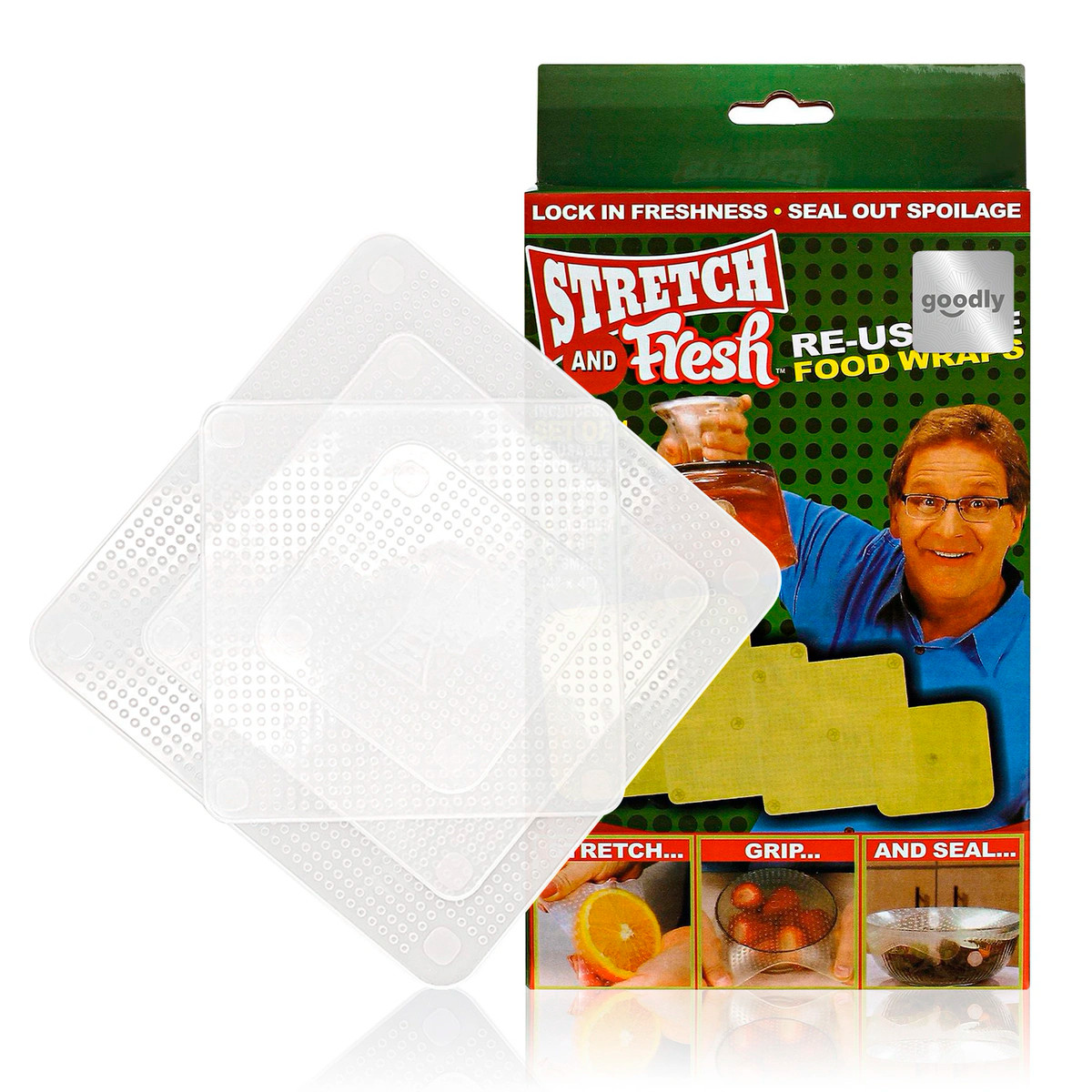 Набор силиконовых растягивающихся крышек Stretch and Fresh 4шт