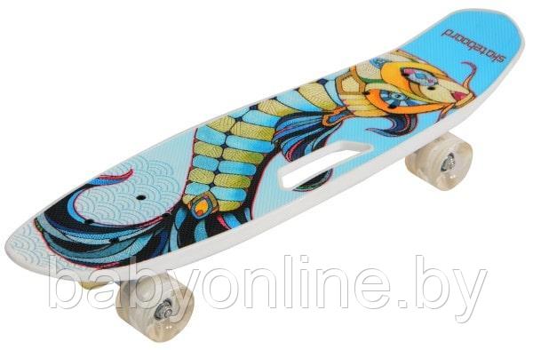 Скейт Пенни Борд (Penny Board) светящиеся колеса 65 см JP-128B2 - фото 1 - id-p149660065