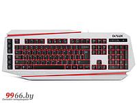 Геймерская клавиатура с подсветкой Delux K9500 белая мембранная игровая проводная USB для компьютера