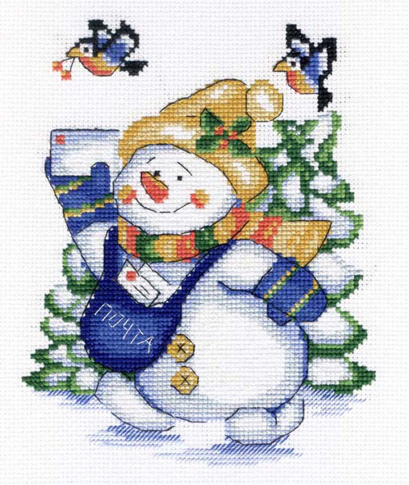 Набор для вышивания крестом «Снеговик». - фото 1 - id-p149688146
