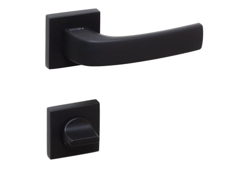 Ручки дверные Croma PERA-S комплект WC цвет AL6 (черный матовый) - фото 1 - id-p144581343