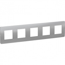 Рамка 5-постовая, алюминий Unica Studio Schneider Electric