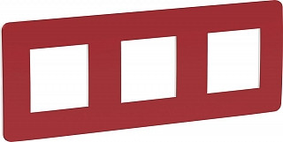 Рамка 3-постовая, красный/белый Unica Studio Color Schneider Electric - фото 1 - id-p149843952